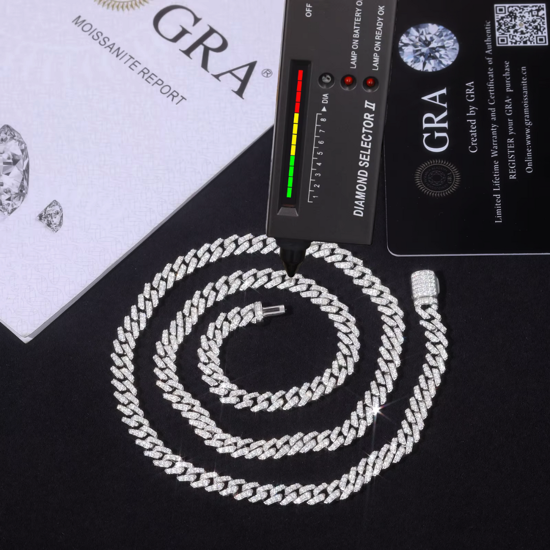 ROYALS ICE VVS1 18K White Gold Cuban