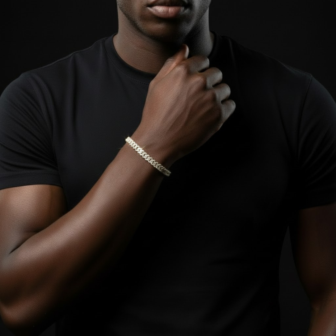 ROYAL ICE VVS1 18K Gold Cuban